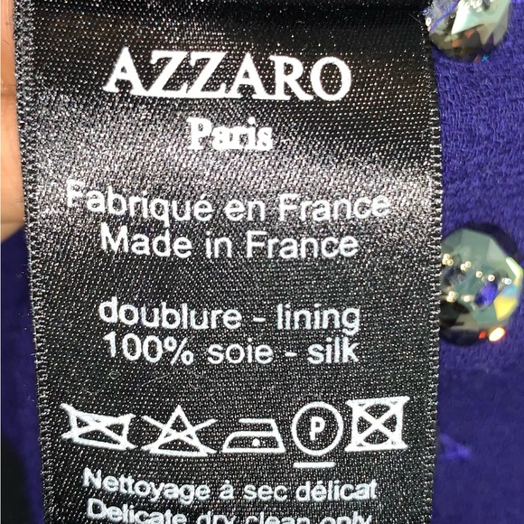 loris azzaro Paris VTG Dress Purple Glass Buttons Wool Vintage 38/ US 2 - Picture 7 of 8